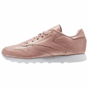 Adidasy Damskie Reebok Classic Leather Crackle Różowe/Białe PL 42CTFZN